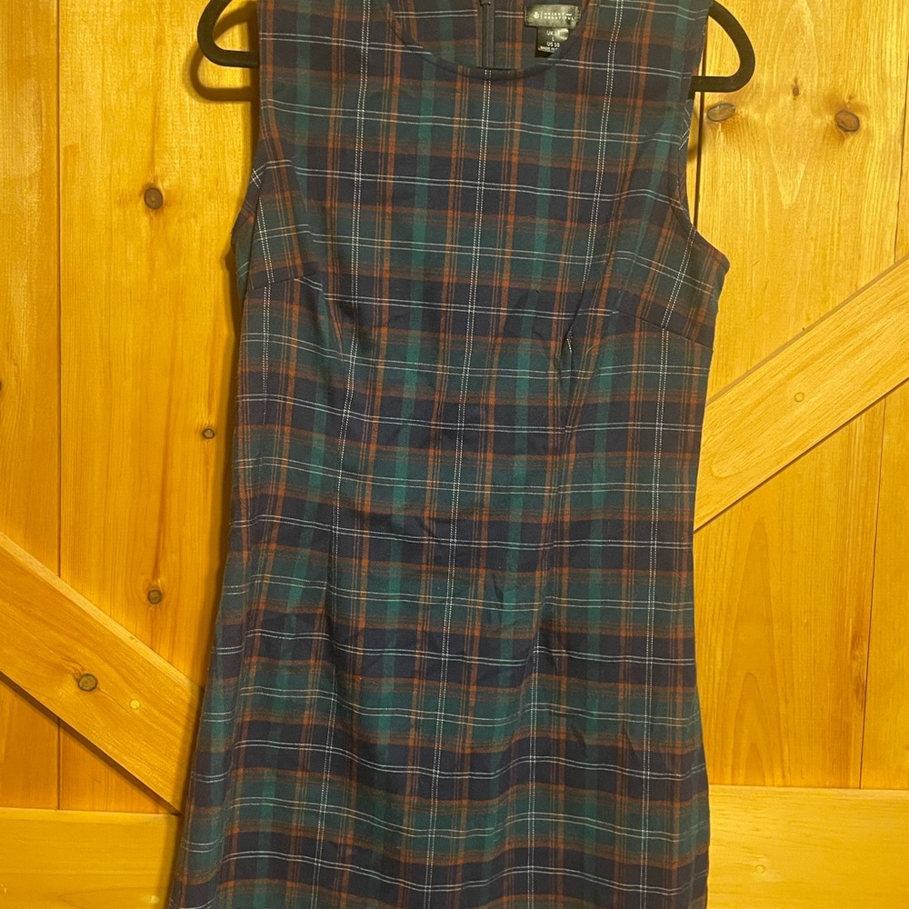 SOLD Bright and Beautiful Plaid Tartan Sleeveless Dress